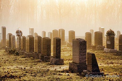 Foggy Sunrise Headstones_22302.jpg - Photographed near Smiths Falls, Ontario, Canada.